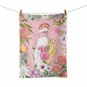 Cotton Tea Towel | Australian Wildflowers Cockatoo